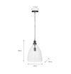 Hoxton Large Glass Bullet Pendant Light (Antique Bronze or Satin Nickel)